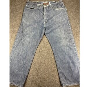 Levi's 569 Loose Straight Jeans Mens 38X30 Denim Pants Blue Pocket Flaps VTG Y2K